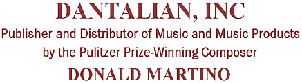 Dantalian, sheet music publisher, stringograph, Bach chorales, Donald Martino